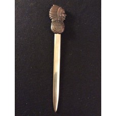 Vintage West Virginia Letter Opener With Brass Indian Chief Head
